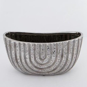 Flowerpot 28x14,5 cm silver/brown
