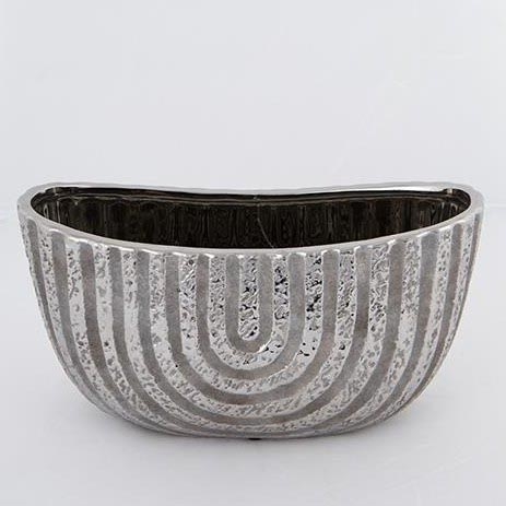 Flowerpot 28x14,5 cm silver/brown