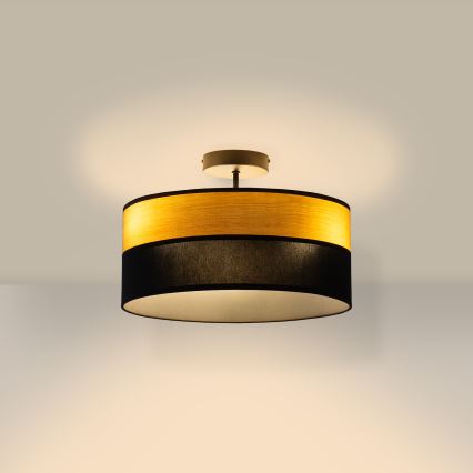 Flush ceiling light ALBA 3xE27/15W/230V dia. 40 cm black/brown