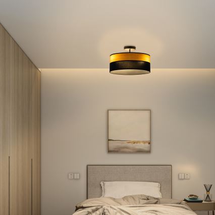 Flush ceiling light ALBA 3xE27/15W/230V dia. 40 cm black/brown