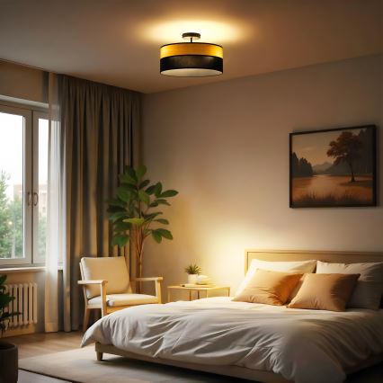 Flush ceiling light ALBA 3xE27/15W/230V dia. 40 cm black/brown