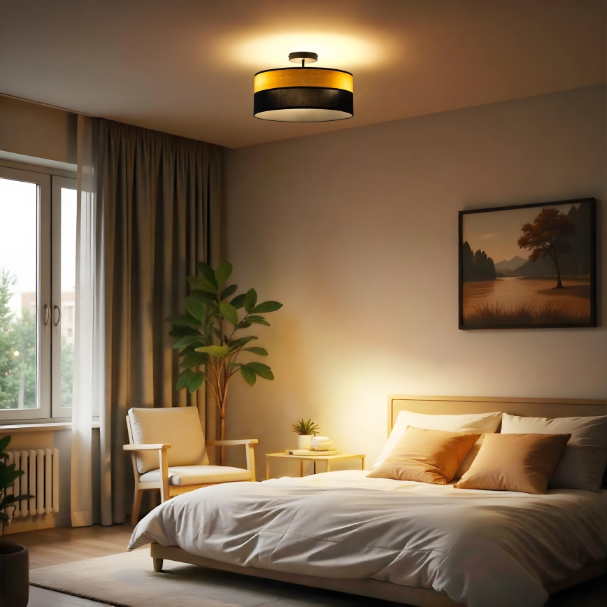 Flush ceiling light ALBA 3xE27/15W/230V dia. 40 cm black/brown