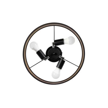 Flush ceiling light ALBA 3xE27/15W/230V dia. 40 cm black/brown