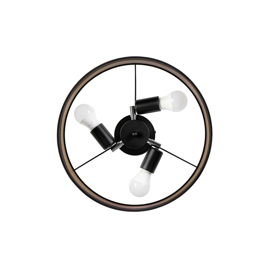 Flush ceiling light ALBA 3xE27/15W/230V dia. 40 cm black/brown