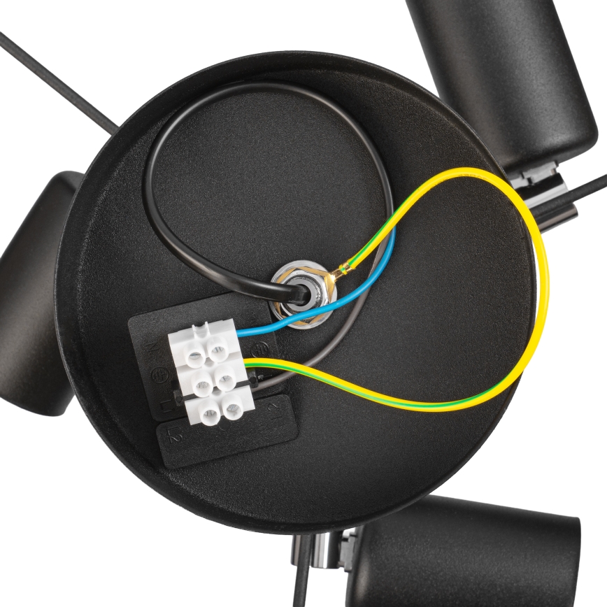 Flush ceiling light ALBA 3xE27/15W/230V dia. 40 cm black/brown