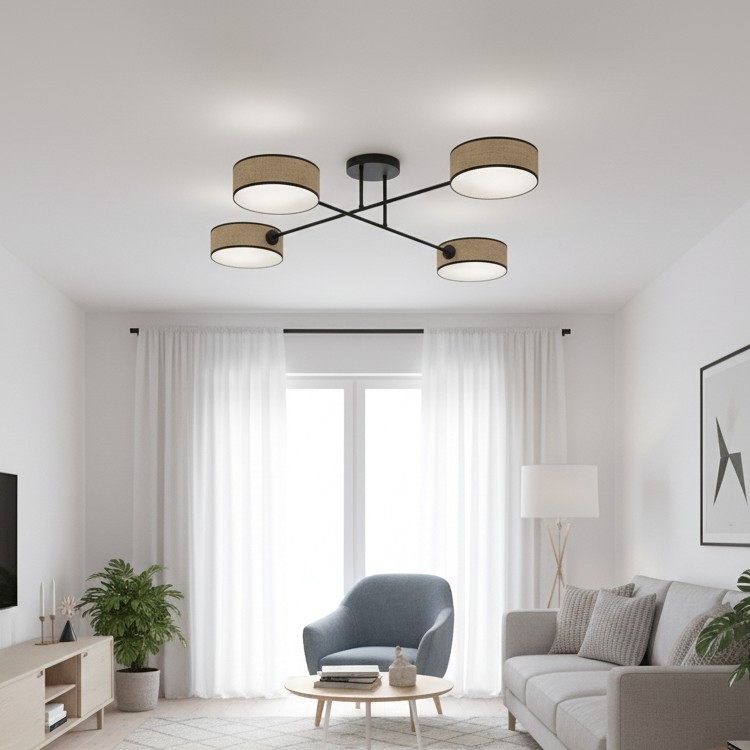 Flush-mount ceiling light MAGA 4xE14/10W/230V beige