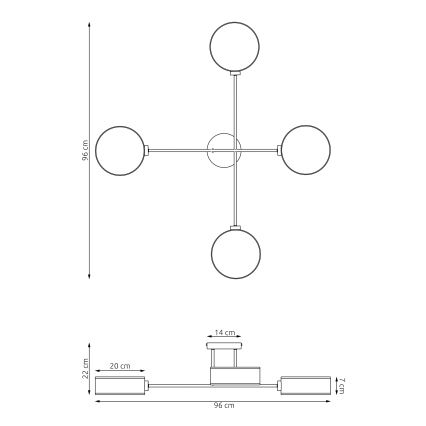 Flush-mount ceiling light MAGA 4xE14/10W/230V beige