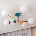 Flush-mount ceiling light MOON 6xE27/15W/230V turquoise/yellow/red