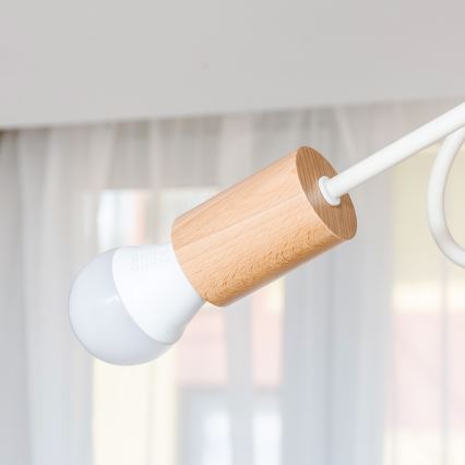 Flush-mount ceiling light OXFORD 3xE27/15W/230V pine/cream