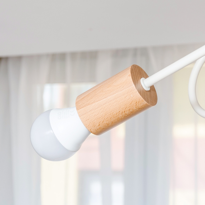 Flush-mount ceiling light OXFORD 3xE27/15W/230V pine/cream