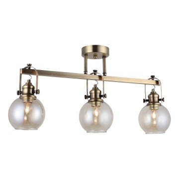 Flush-mount ceiling light POLINO 3xE27/40W/230V bronze