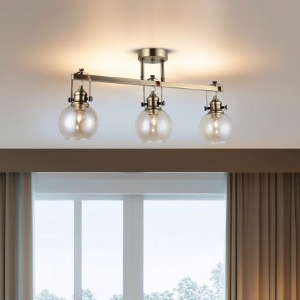 Flush-mount ceiling light POLINO 3xE27/40W/230V bronze