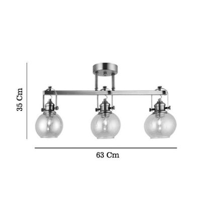 Flush-mount ceiling light POLINO 3xE27/40W/230V bronze