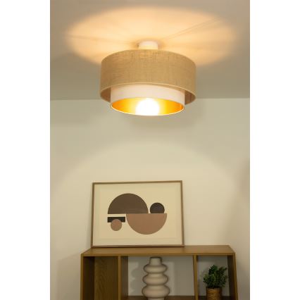 Flush-mount ceiling light SARTA 1xE27/60W/230V dia. 45 cm white/jute
