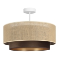 Flush-mount ceiling light SARTA 1xE27/60W/230V Ø 45 cm brown/jute