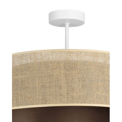Flush-mount ceiling light SARTA 1xE27/60W/230V Ø 45 cm brown/jute