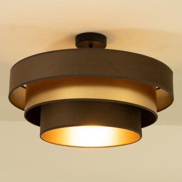 Flush-mount ceiling light WENTA 1xE27/60W/230V Ø 50 cm brown/gold