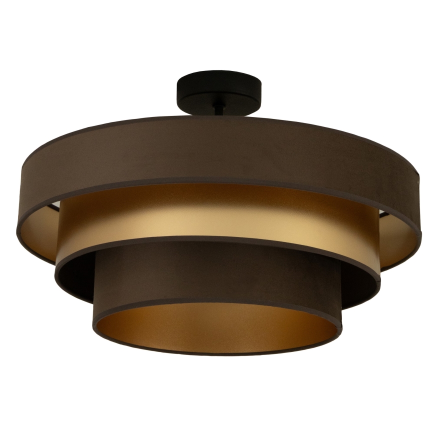 Flush-mount ceiling light WENTA 1xE27/60W/230V Ø 50 cm brown/gold