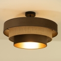 Flush-mount ceiling light WENTA 1xE27/60W/230V Ø 50 cm brown/jute