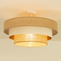 Flush-mount ceiling light WENTA 1xE27/60W/230V Ø 50 cm jute/beige