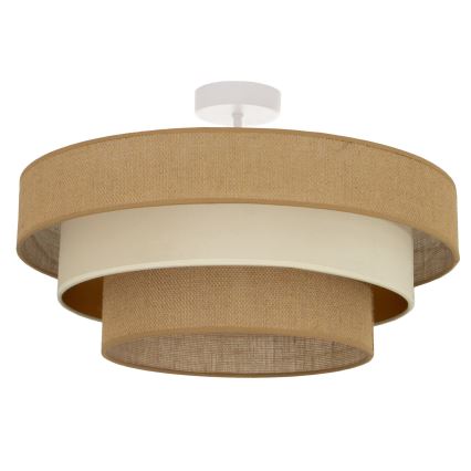Flush-mount ceiling light WENTA 1xE27/60W/230V Ø 50 cm jute/beige