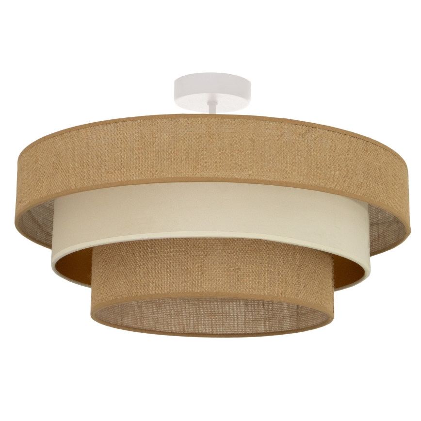 Flush-mount ceiling light WENTA 1xE27/60W/230V Ø 50 cm jute/beige