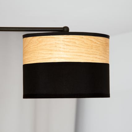 Flush-mount chandelier ALBA 3xE27/15W/230V Ø 66 cm black/brown