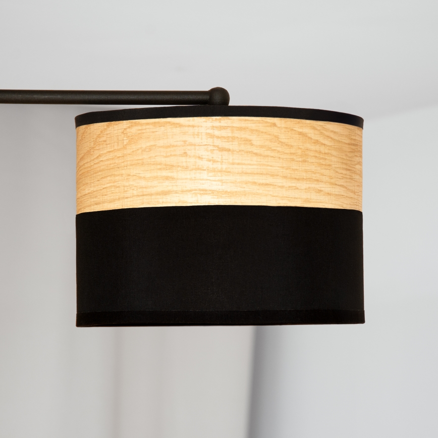 Flush-mount chandelier ALBA 3xE27/15W/230V Ø 66 cm black/brown