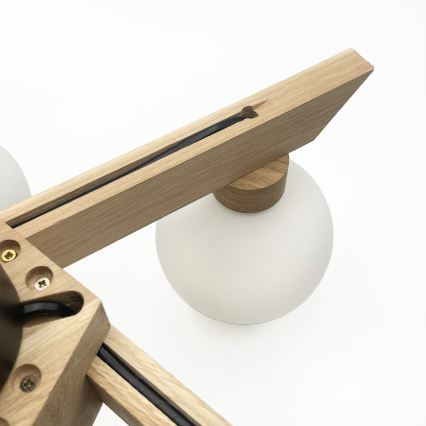 Flush-mount chandelier ANTONIO 5xG9/5W/230V oak/white