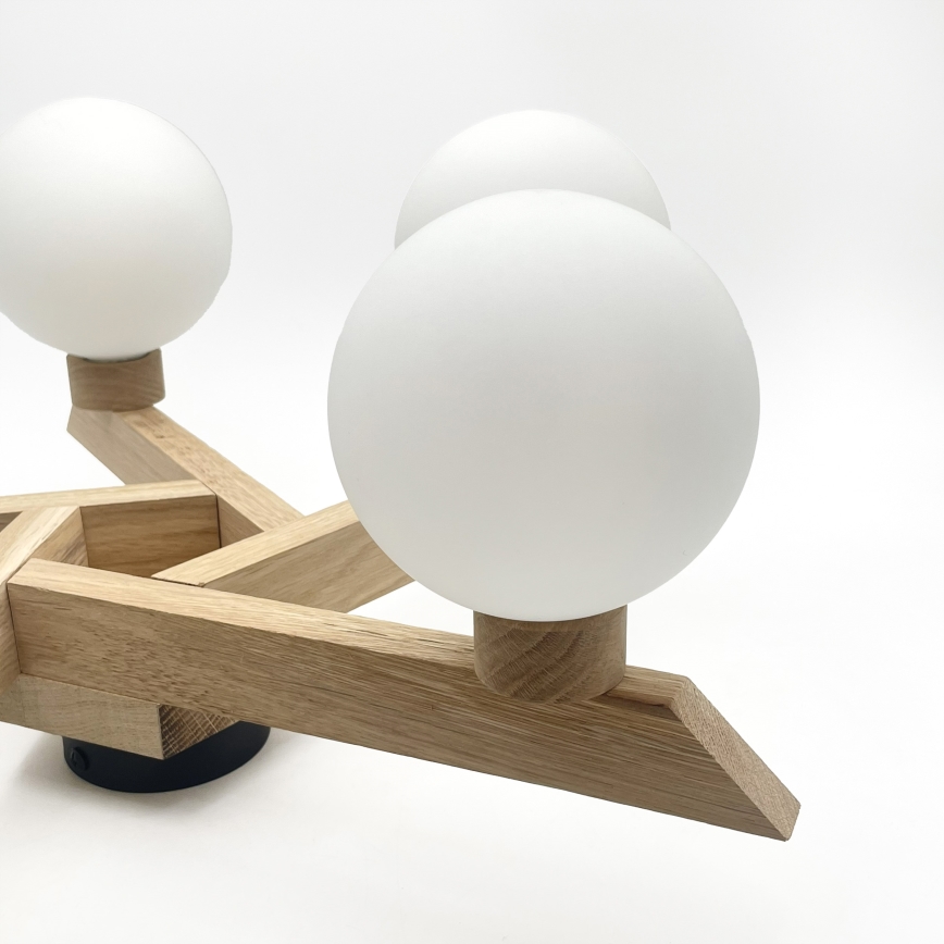 Flush-mount chandelier ANTONIO 5xG9/5W/230V oak/white