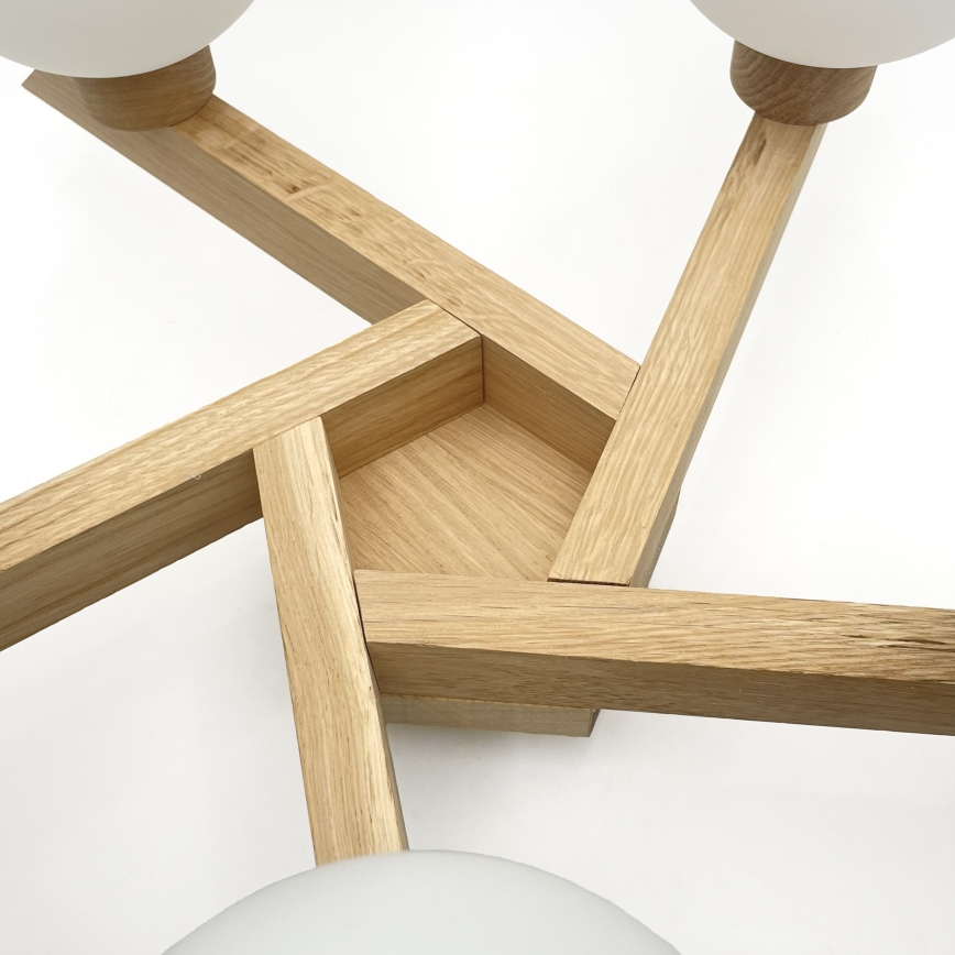 Flush-mount chandelier ANTONIO 5xG9/5W/230V oak/white