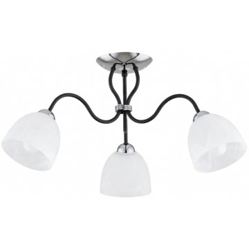 Flush-mount chandelier ARIEL 3xE27/15W/230V polished chrome/black