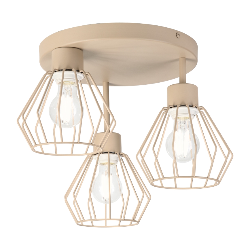 Flush-mount chandelier AUDREY 3xE27/60W/230V beige