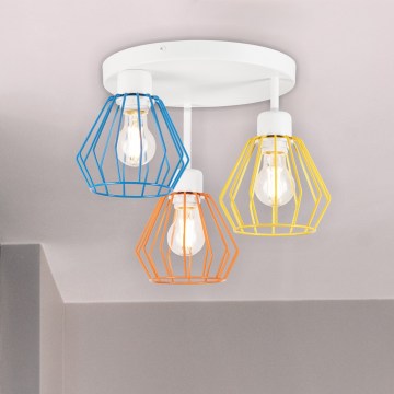 Flush-mount chandelier AUDREY 3xE27/60W/230V multicolored