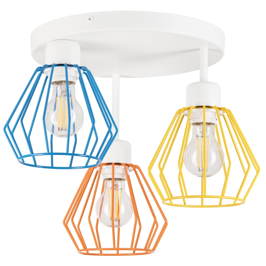Flush-mount chandelier AUDREY 3xE27/60W/230V multicolored