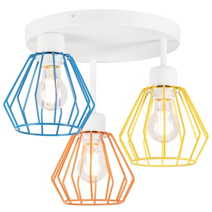 Flush-mount chandelier AUDREY 3xE27/60W/230V multicolored
