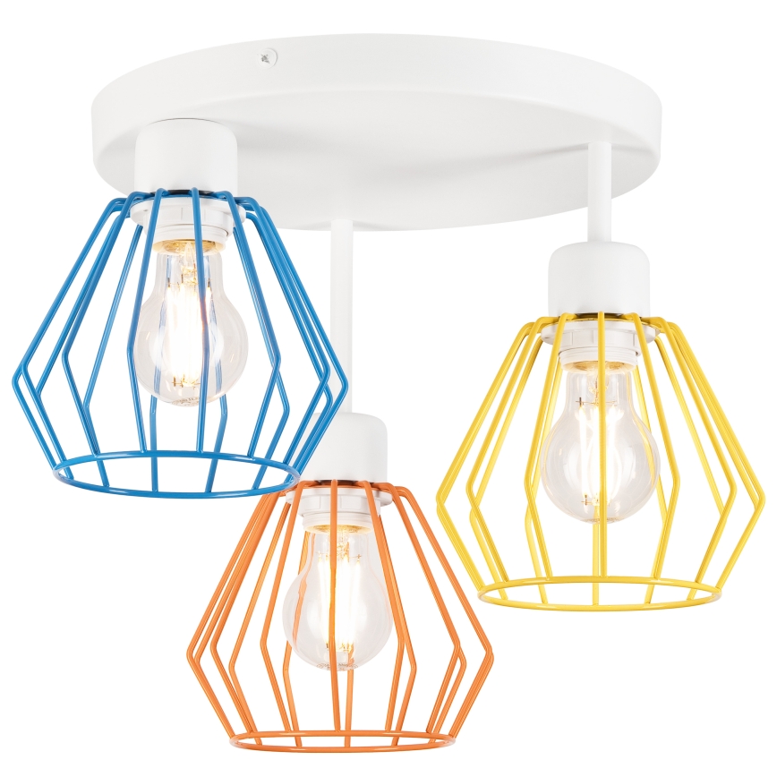 Flush-mount chandelier AUDREY 3xE27/60W/230V multicolored