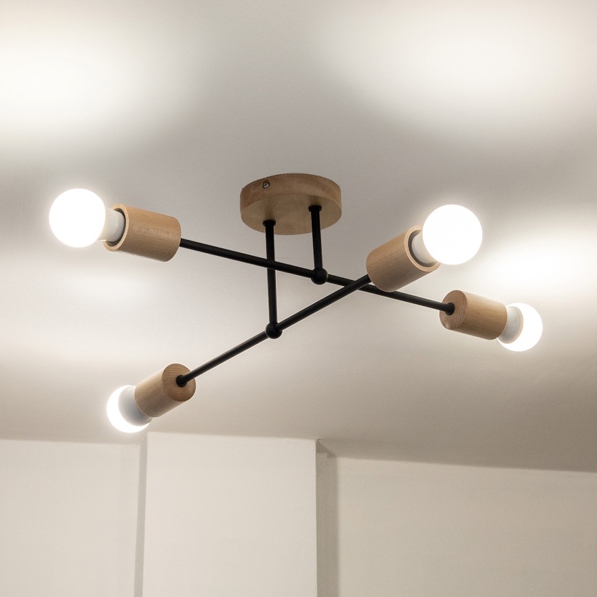 Flush-mount chandelier CAMBRIDGE 4xE27/15W/230V Pine