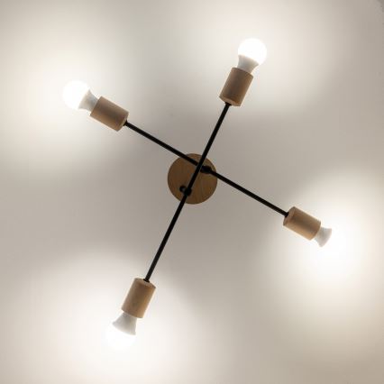 Flush-mount chandelier CAMBRIDGE 4xE27/15W/230V Pine