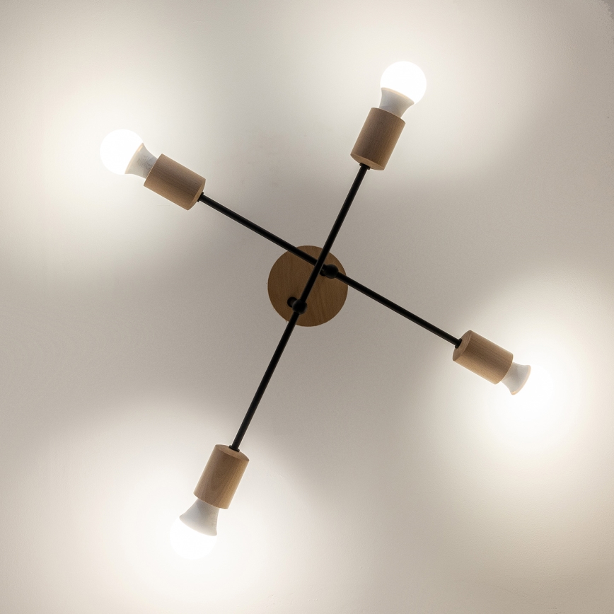 Flush-mount chandelier CAMBRIDGE 4xE27/15W/230V Pine
