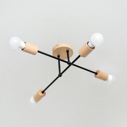Flush-mount chandelier CAMBRIDGE 4xE27/15W/230V Pine