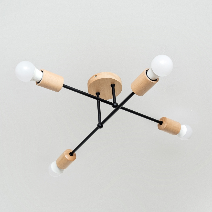 Flush-mount chandelier CAMBRIDGE 4xE27/15W/230V Pine