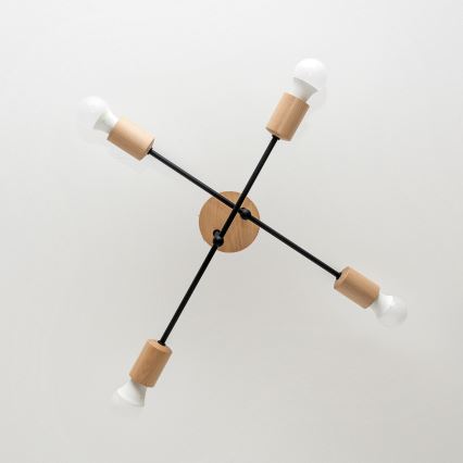 Flush-mount chandelier CAMBRIDGE 4xE27/15W/230V Pine