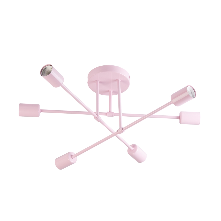 Flush-Mount Chandelier CAMBRIDGE 6xE27/15W/230V Pink