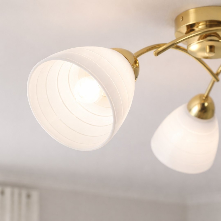 Flush-mount chandelier CLARA 3xE27/15W/230V, gold finish