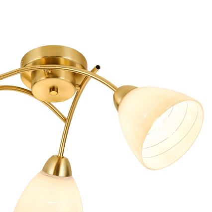 Flush-mount chandelier CLARA 3xE27/15W/230V, gold finish