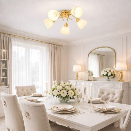 Flush-mount chandelier CLARA 5xE27/15W/230V, Gold