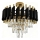 Flush-mount chandelier CRISTAL 5xE14/10W/230V Ø 38 cm Black/Gold