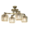 Flush-mount chandelier CRYSTALLINE 4xE27/40W/230V, Bronze