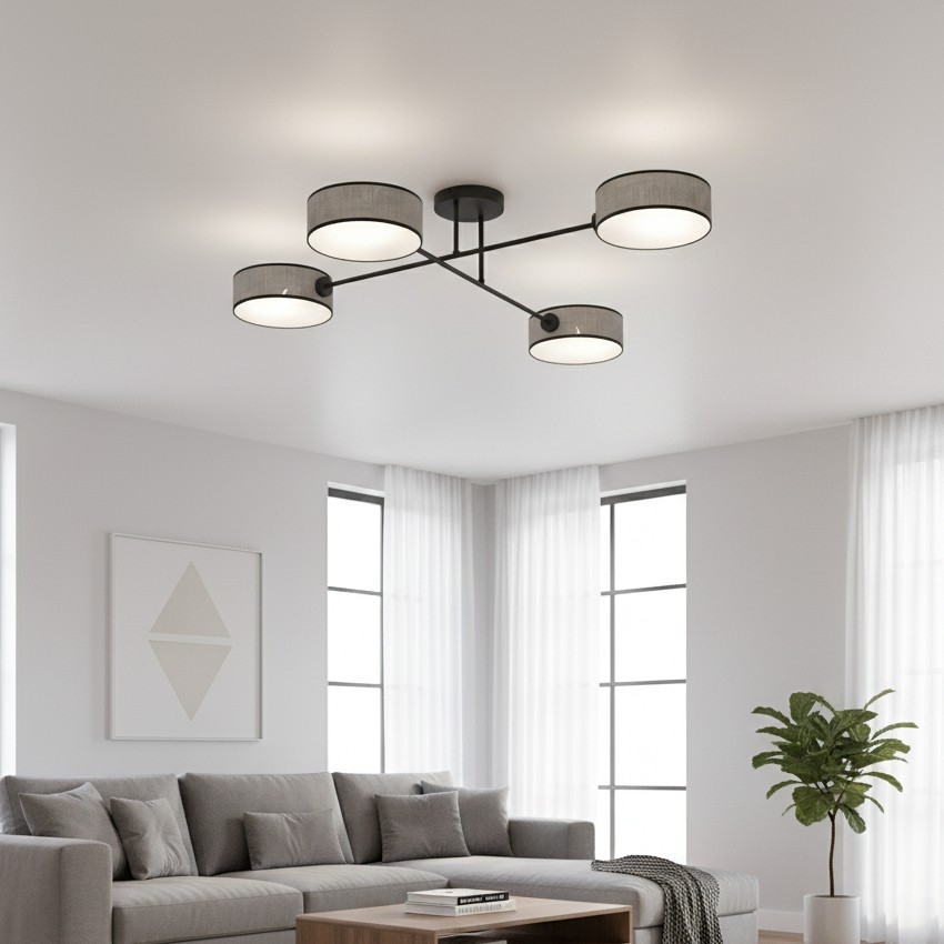 Flush mount chandelier MAGA 4xE14/10W/230V gray